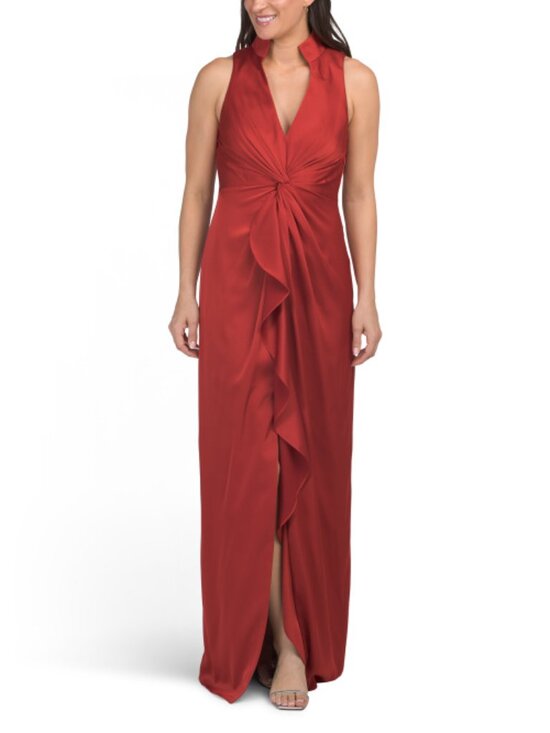 Aidan Mattox Dresses & Skirts - AIDAN MATTOX Sleeveless Satin Cascading Ruffle Gown